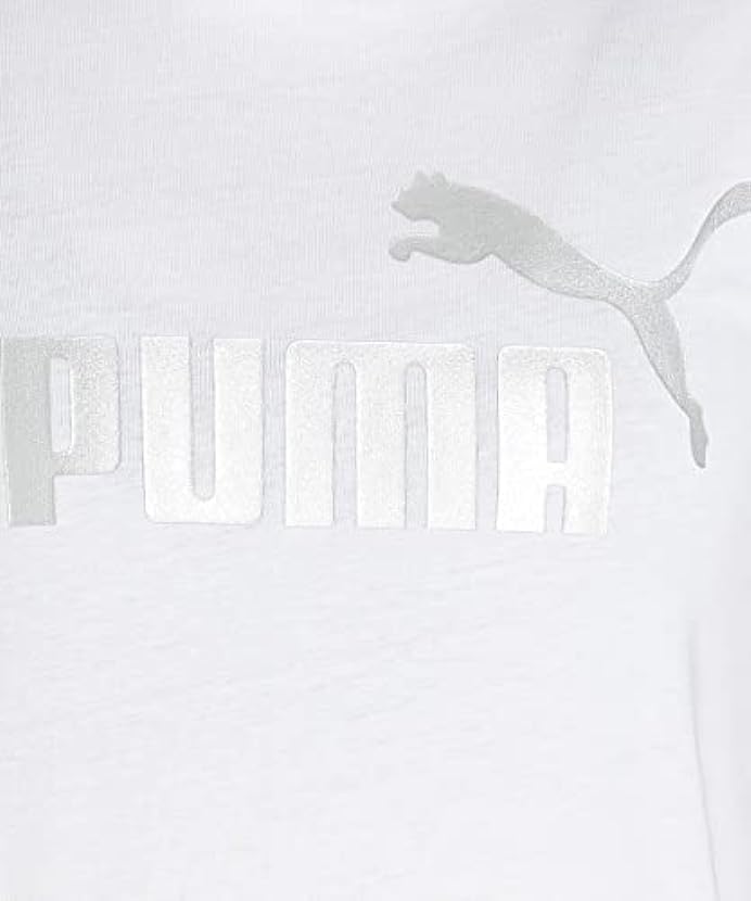 PUMA Ess+ Metallic Logo Tee, Maglietta Unisex, Bianco, S 440614324