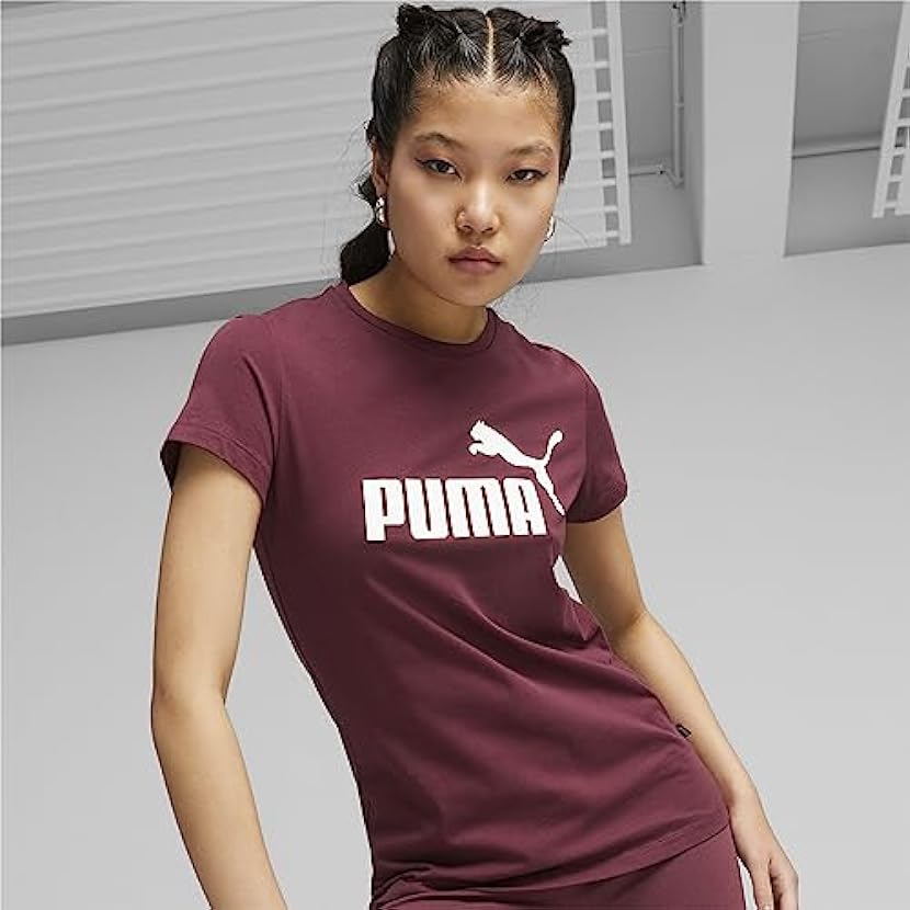 PUMA T-Shirt con Logo Essentials Donna XXS Dark Jasper Red 951760930