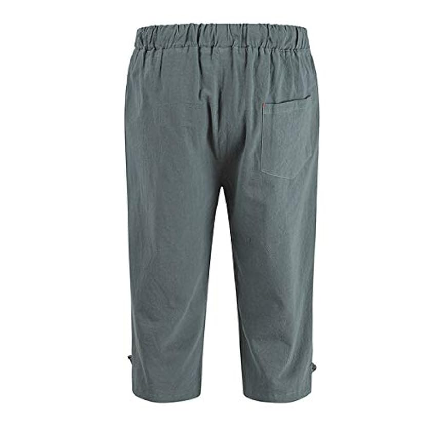 QWUVEDS Plus Pantaloni stabili, taglia casual, da uomo, in lino, lunghezza linea, da uomo, per il tempo libero, da uomo, moderni, da uomo, elasticizzati, con elastico 317338387