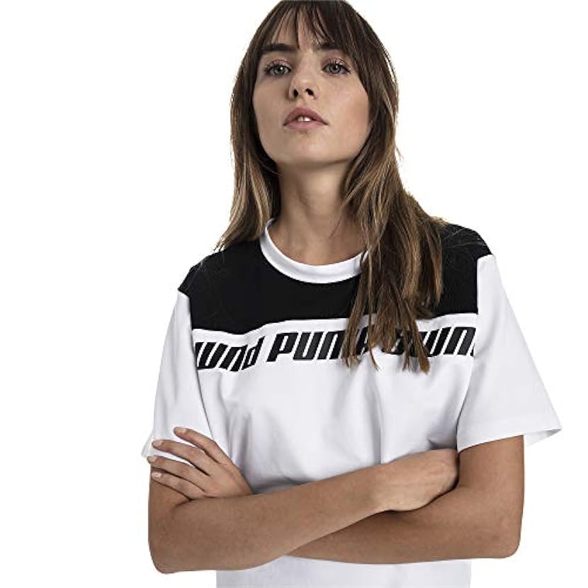 Puma Modern Sports, Maglietta Donna, Bianco White/Black