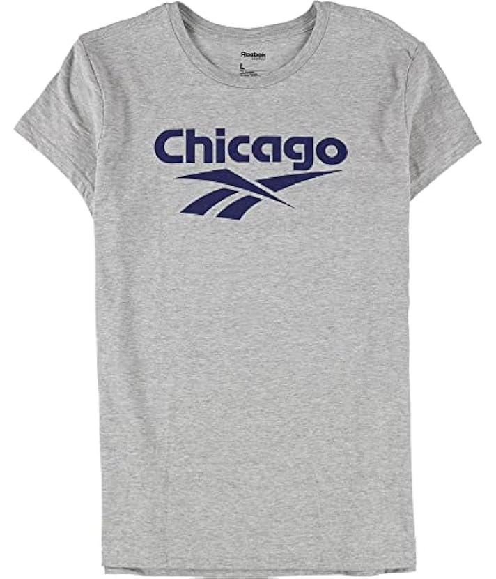 Reebok Womens Chicago Graphic T-Shirt, Grey, X-Small 62