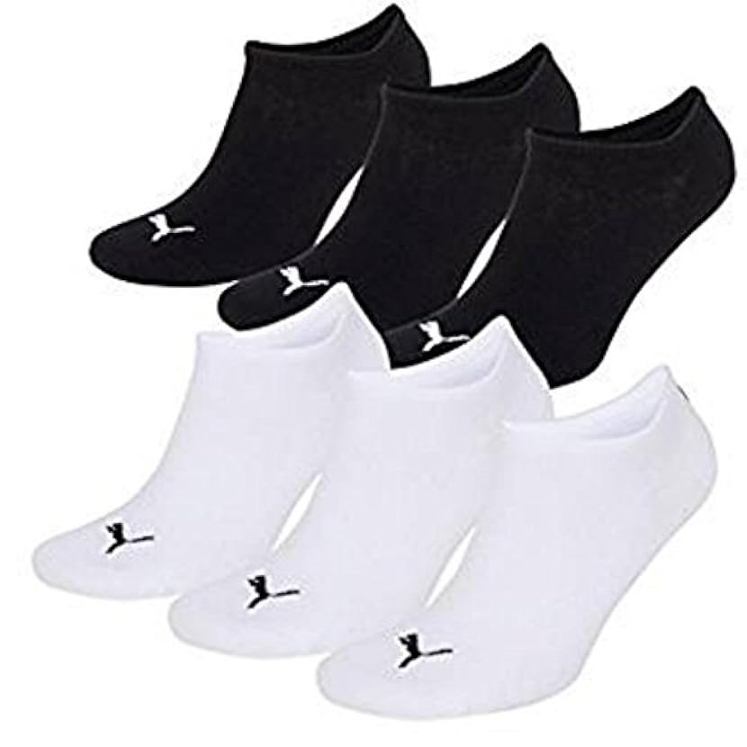 Puma - Fantasmini unisex, 12 pz., calzini sportivi, colore nero Mix di colori – 200 nero – 300 bianco. 43-46 437308528