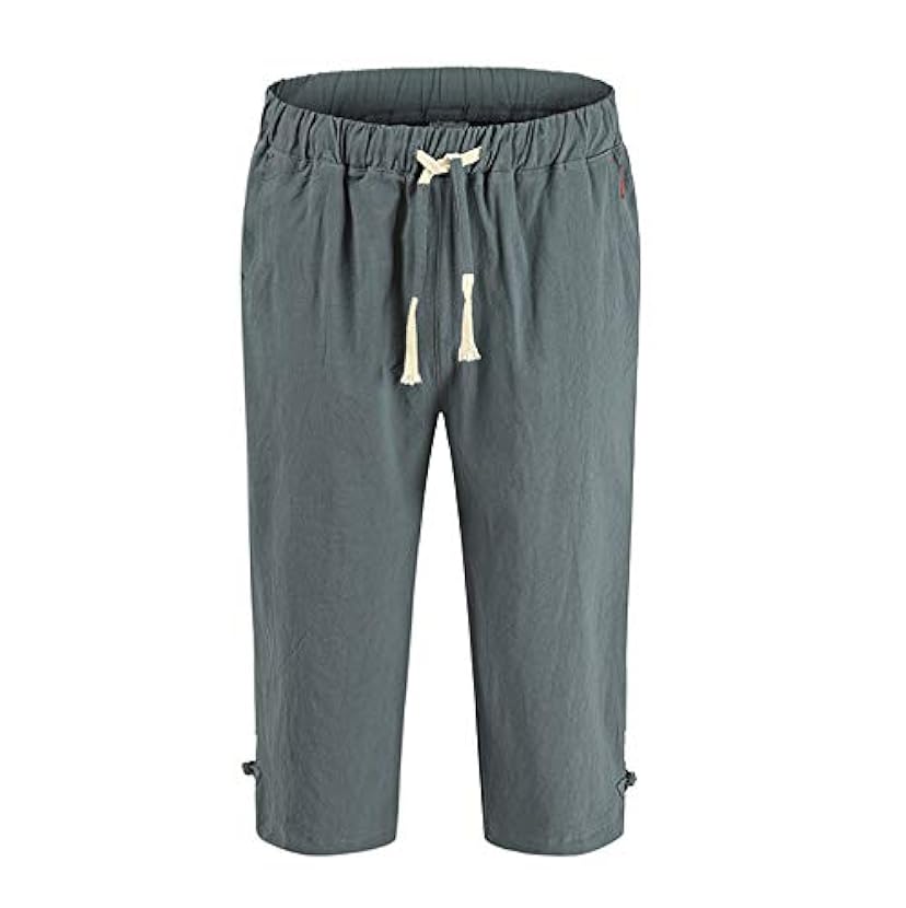 QWUVEDS Plus Pantaloni stabili, taglia casual, da uomo, in lino, lunghezza linea, da uomo, per il tempo libero, da uomo, moderni, da uomo, elasticizzati, con elastico 317338387